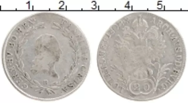 Монета 20 крейцеров Австрии 1802 года Серебро Франц II