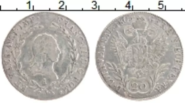 Монета 20 крейцеров Австрии 1805 года Серебро А Франц II
