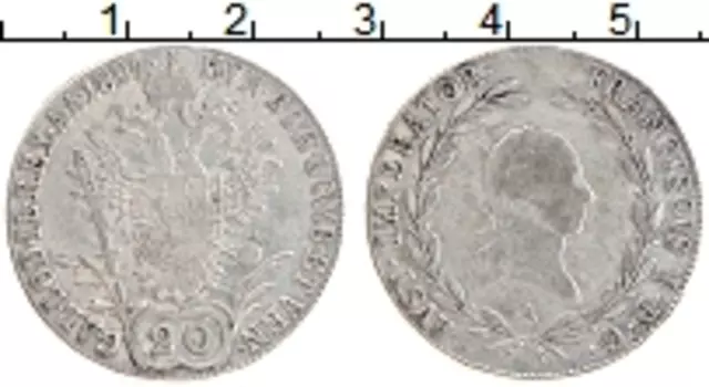 Монета 20 крейцеров Австрии 1824 года Серебро Франциск I