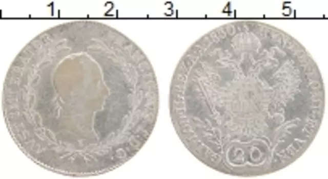Монета 20 крейцеров Австрии 1830 года Серебро Франциск