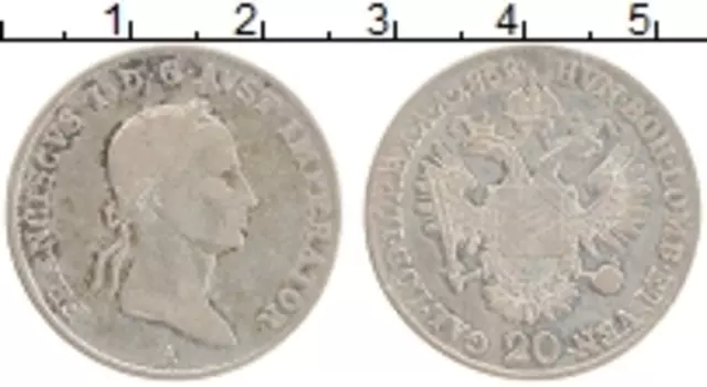 Монета 20 крейцеров Австрии 1832 года Серебро Фердинанд I
