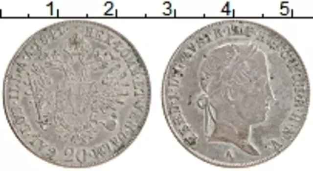 Монета 20 крейцеров Австрии 1841 года Серебро Фердинанд I