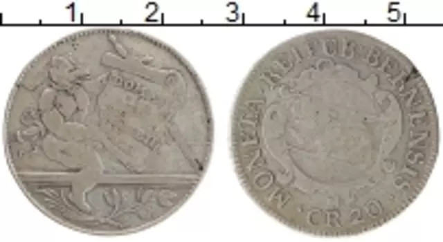 Монета 20 крейцеров Берна 1706 года Серебро