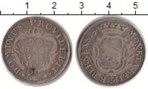 Монета 20 крейцеров Берна 1766 года Серебро