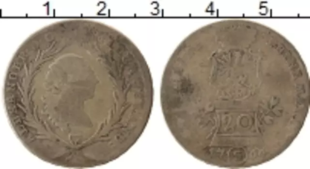 Монета 20 крейцеров Бранденбурга-Ансбаха 1764 года Серебро Александр