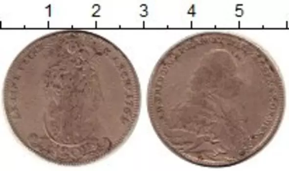 Монета 20 крейцеров Вюрцбурга 1761 года Серебро Адам Фридрих
