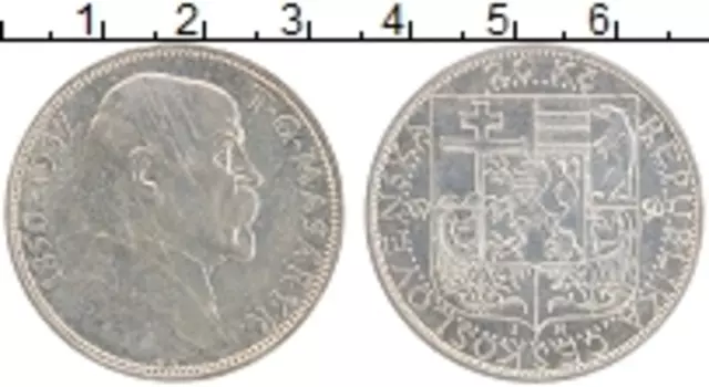 Монета 20 крон Чехословакии 1937 года Серебро Томаш Гарриг Масарик