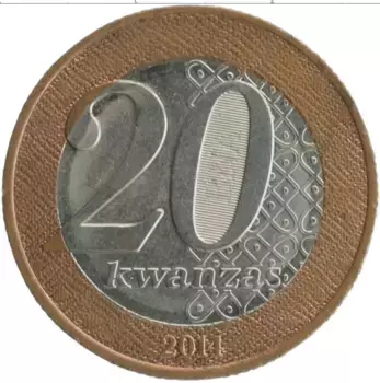Монета 20 кванза Анголы 2014 года Биметалл 351 год со дня смерти королевы Нйинги Мбанди