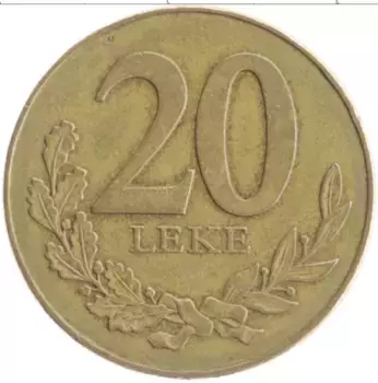 Монета 20 лек Албании 2000 года Латунь