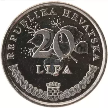 Монета 20 лип Хорватии 1995 года Медно-никель 50 лет ФАО