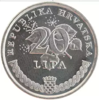 Монета 20 лип Хорватии 1995 года Медно-никель 50 лет ФАО