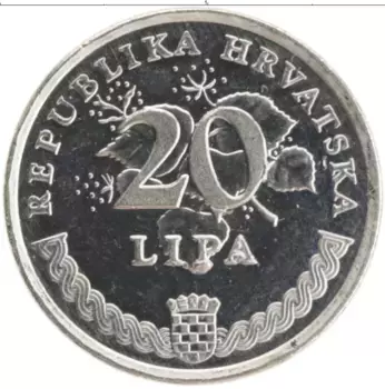 Монета 20 лип Хорватии 1995 года Медно-никель 50 лет ФАО