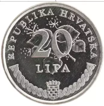 Монета 20 лип Хорватии 1995 года Сталь 50 лет ФАО