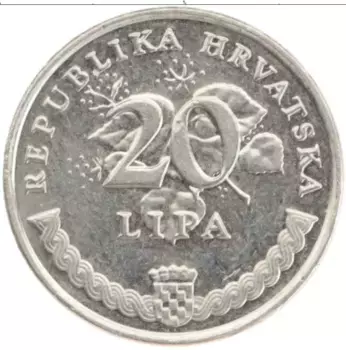 Монета 20 лип Хорватии 2009 года Медно-никель
