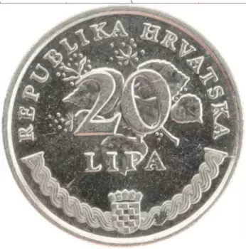Монета 20 лип Хорватии 2013 года Медно-никель