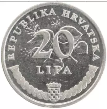 Монета 20 лип Хорватии 2015 года Медно-никель