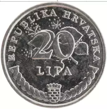 Монета 20 лип Хорватии 2017 года Медно-никель