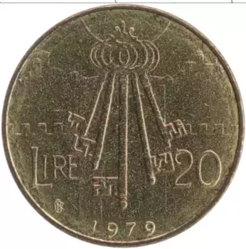 Монета 20 лир Сан-Марино 1979 года Бронза