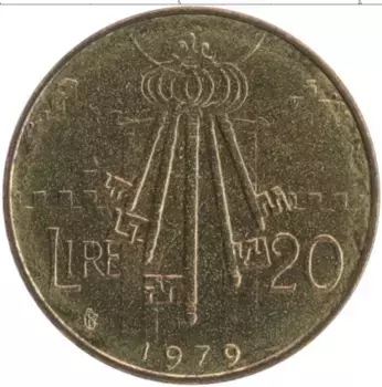 Монета 20 лир Сан-Марино 1979 года Бронза