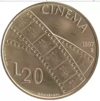 Монета 20 лир Сан-Марино 1997 года Бронза