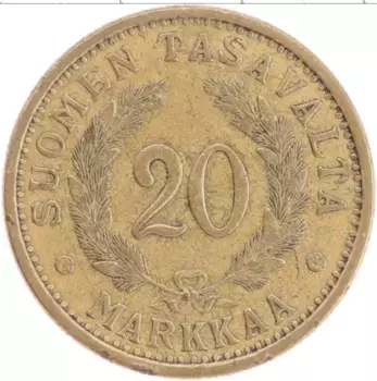 Монета 20 марок Финляндии 1934 года Бронза