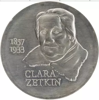 Монета 20 марок ГДР 1982 года Серебро 125 лет со дня рождения Клары Цеткин