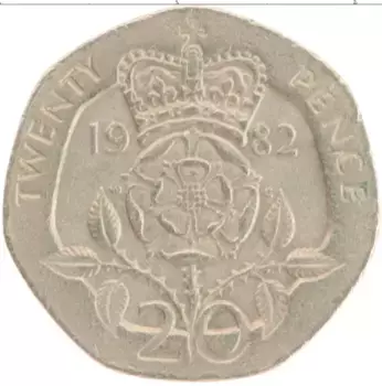 Монета 20 пенсов Англии 1982 года Медно-никель