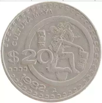 Монета 20 песо Мексики 1982 года Медно-никель