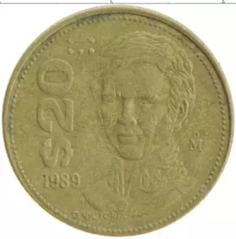 Монета 20 песо Мексики 1989 года Бронза