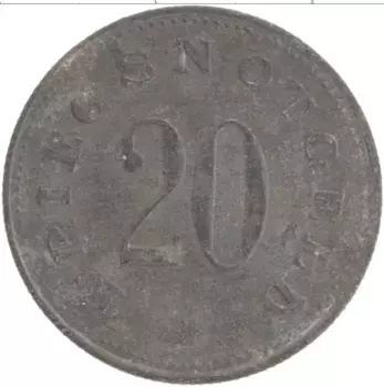 Монета 20 пфеннигов Германия : Нотгельды 1918 года Цинк Цвейцель