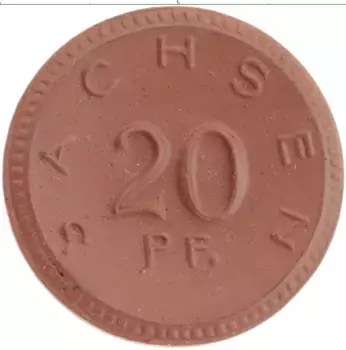 Монета 20 пфеннигов Германия : Нотгельды 1921 года Фарфор Саксония
