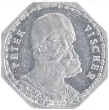 Монета 20 пфеннигов Нюрнберга 1920 года Алюминий Транспортный нотгельд Нюрнберг-Фюрт