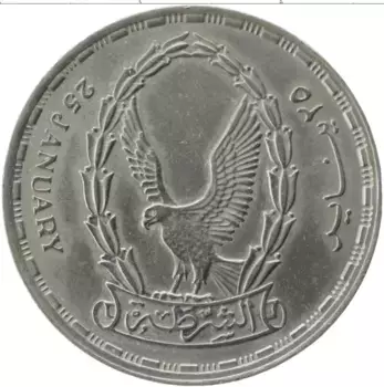 Монета 20 пиастров Египта 1988 года Медно-никель День полиции