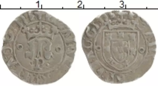 Монета 20 риалов Португалии Серебро Мануэл I Счастливый 1495-1521