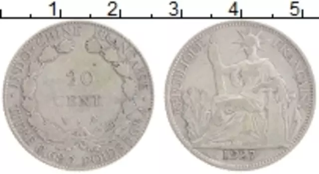 Монета 20 сантим Индокитая 1927 года Серебро