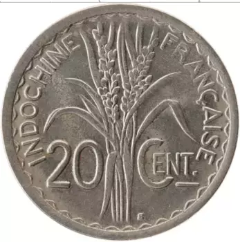 Монета 20 сантим Индокитая 1941 года Медно-никель