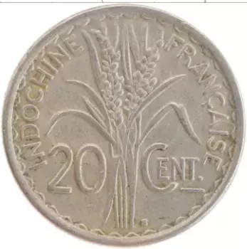 Монета 20 сантим Индокитая 1941 года Медно-никель S