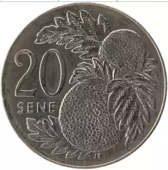 Монета 20 сене Самоа 2002 года Медно-никель Малиетоа Танумафили II