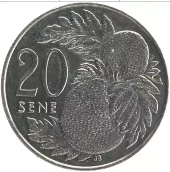 Монета 20 сене Самоа 2006 года Медно-никель Малиетоа Танумафили II