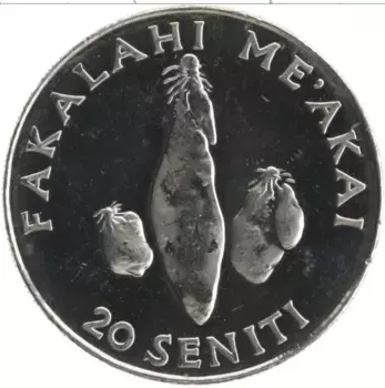 Монета 20 сенити Тонги 2002 года Сталь ФАО