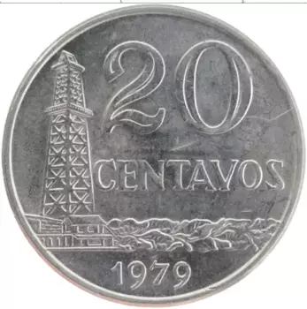 Монета 20 сентаво Бразилии 1979 года Медно-никель