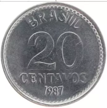 Монета 20 сентаво Бразилии 1987 года Сталь