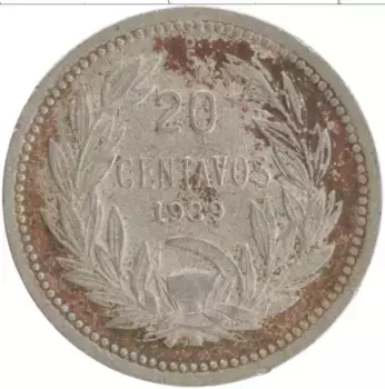Монета 20 сентаво Чили 1939 года Медно-никель