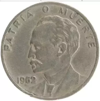 Монета 20 сентаво Кубы 1962 года Медно-никель Хосе Марти
