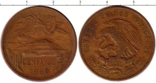 Монета 20 сентаво Мексики 1960 года Бронза Орел