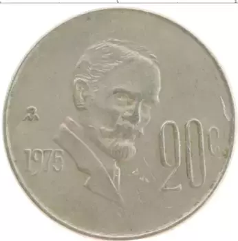Монета 20 сентаво Мексики 1975 года Медно-никель Франциско Мадеро