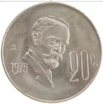 Монета 20 сентаво Мексики 1975 года Медно-никель Франциско Мадеро