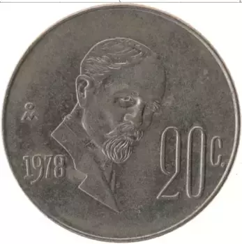 Монета 20 сентаво Мексики 1978 года Медно-никель Франциско Мадеро