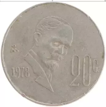 Монета 20 сентаво Мексики 1978 года Медно-никель