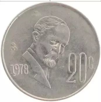 Монета 20 сентаво Мексики 1978 года Медно-никель